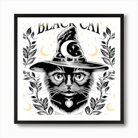 Black Cat Bring Luck Art Print