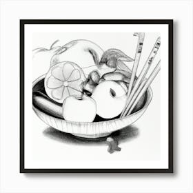 Pencil Chinese Draw  Art Print