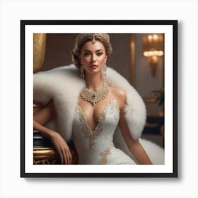 Beautiful Woman In A Wedding Dress Art Print