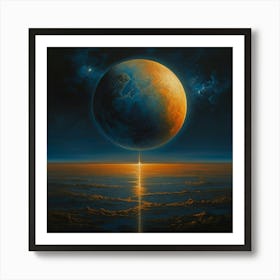 Earth And Moon 1 Art Print