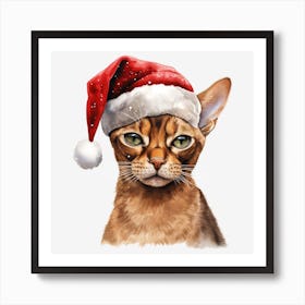 Santa Cat 8 Art Print