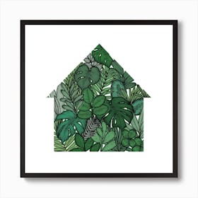 Botanical Green House Square Art Print