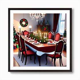 Christmas Dining Room 5 Art Print