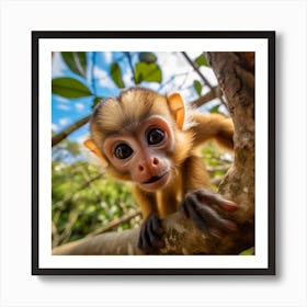 Monkey In A Tree Art Print