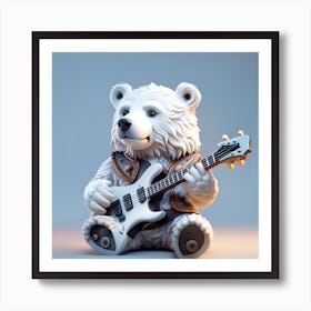 Polar Bear Playing Guitar Art Print