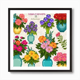 Vases Of Flowers Art Print