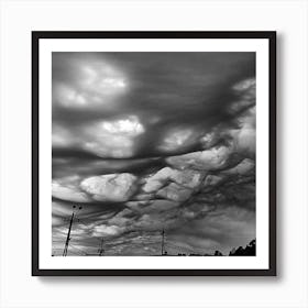 Black And White Clouds Art Print