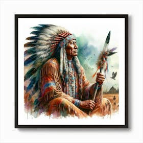 American Indian Chief Sitting Bull Art Print
