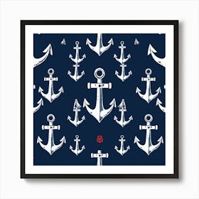 White anchor pattern Art Print