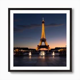 Eiffel Tower At Dusk Art Print