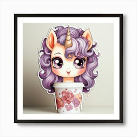 Unicorn Coffee Cup Art Print