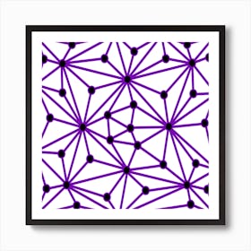 Purple And Black Dots 1 Art Print