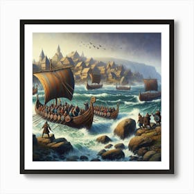 Viking Ships Art Print
