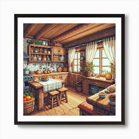 Pixel Kitchen Art Print