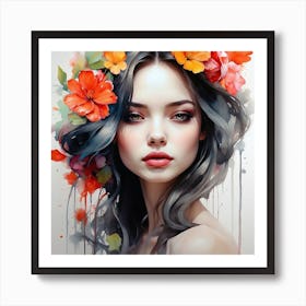 Flower Girl 3 Art Print