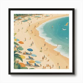 Beach - Beach Stock Videos & Royalty-Free Footage 1 Art Print