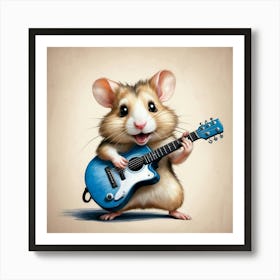 Hamster Playing Guitar 6 Art Print