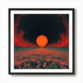 Sunset In The Field 3 Art Print