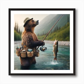 Bear Fishing Art Print