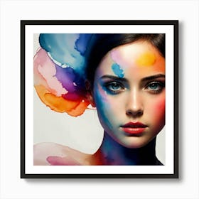 Watercolor Portrait Of A Woman 22 Art Print