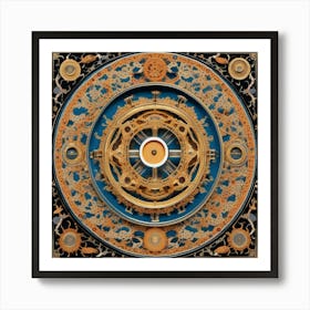 Astronomical Needlepoint Clock Poster