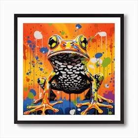 Colorful Frog Splatter 2 Art Print