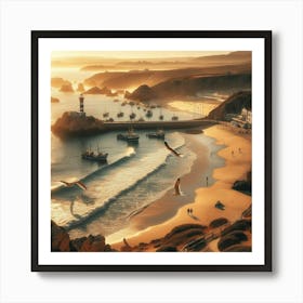 Sunset At The Beach 2 Art Print