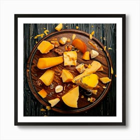 Firefly Cheese, Textures, Dices, Slices, Board, Pattern, Font, Splash, Dairy, Food, Appetizer, Snack Art Print