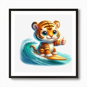 Tiger Surfing Art Print