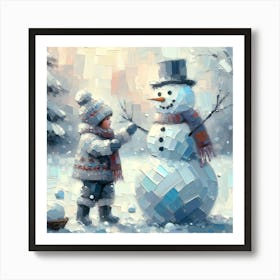 Snowman Art Print Art Print