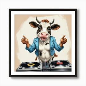 Cow Dj 7 Art Print