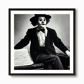 Clown With Music Sheet Art Print