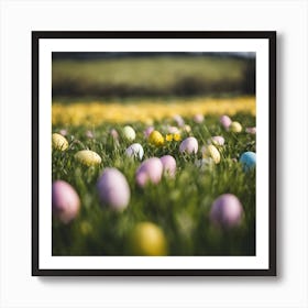 Easter Eggs In A Field Art Print