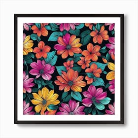 Floral Seamless Pattern Art Print