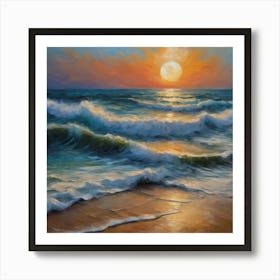 Sunset At The Beach Art Print