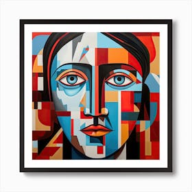 Abstract Of A Woman,A painting of a woman's face Art Print