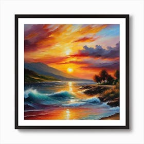 Sunset On The Beach 127 Art Print