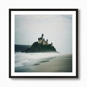 Castle over the ocean on beach Art Print