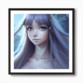 Elf Girl Hyper-Realistic Anime Portraits 6 Art Print