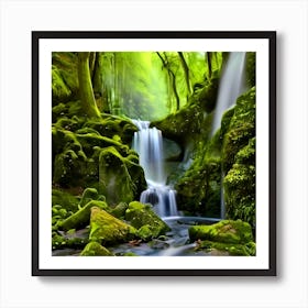 Waterfall In The Forest Art Print