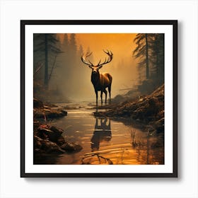 Deer In The Forest Art Print