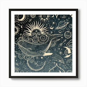 Galaxy Whale Art Print