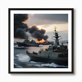 Naval Warfare - Ships at Sea 17 Art Print