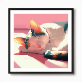 Cute Cat Painting Art Print