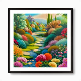 into the garden : Garden In Bloom Art Print