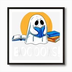 Halloween Book Ghost Bookworm Booknerd Reading Booklover Art Print