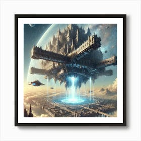 Sky Fortress Emberheart Stable In Mid Air 1 Art Print