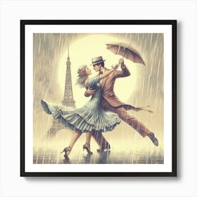 Paris In The Rain Art Print