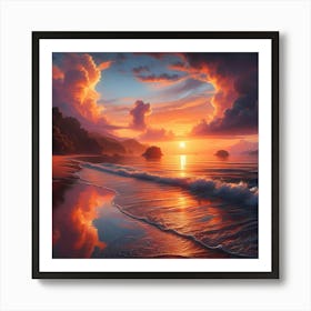 Sunset At The Beach 9 Art Print