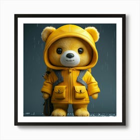 Teddy Bear In Raincoat 1 Art Print